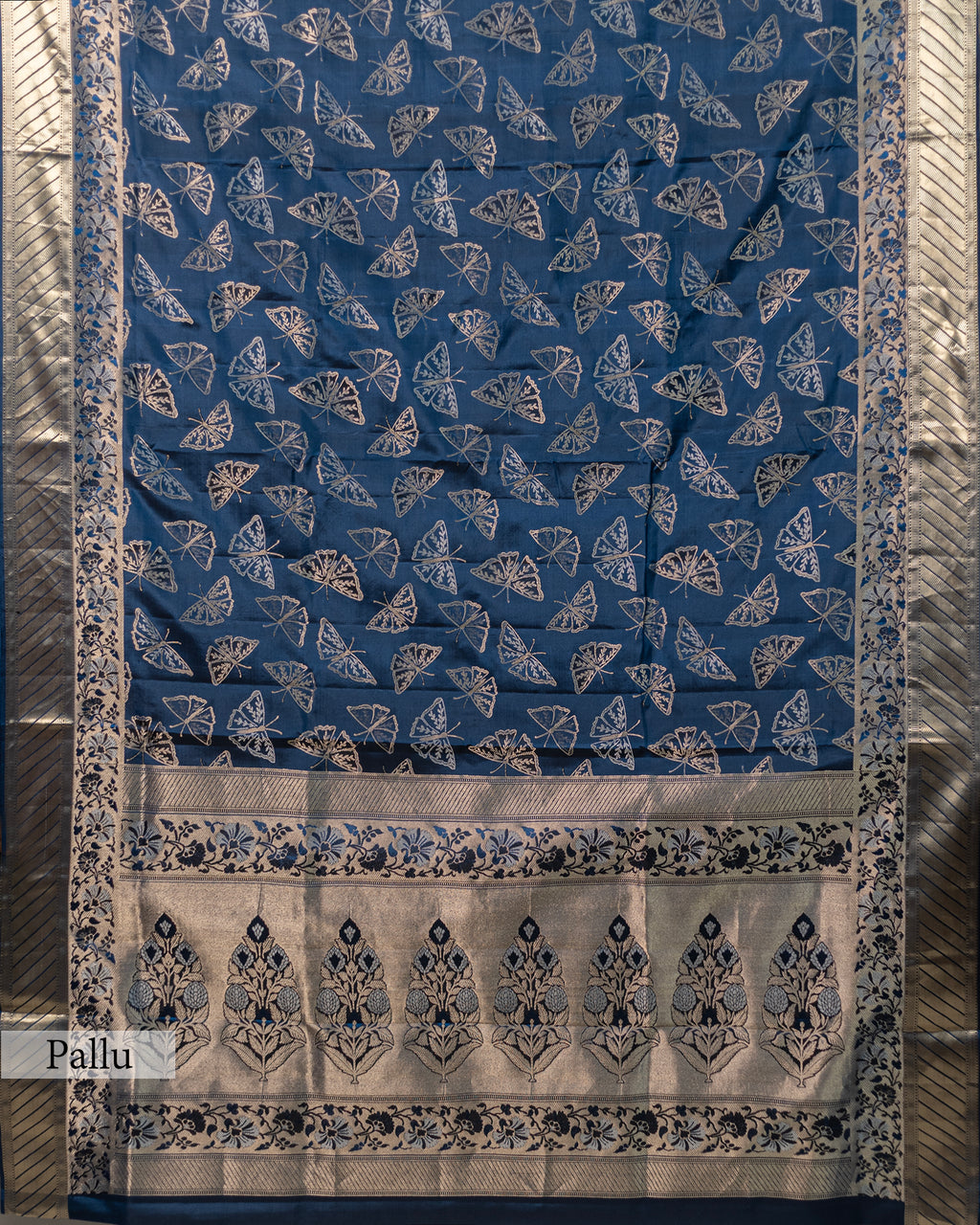MIDNIGHT BLUE KANJEEVARAM SILK SAREE