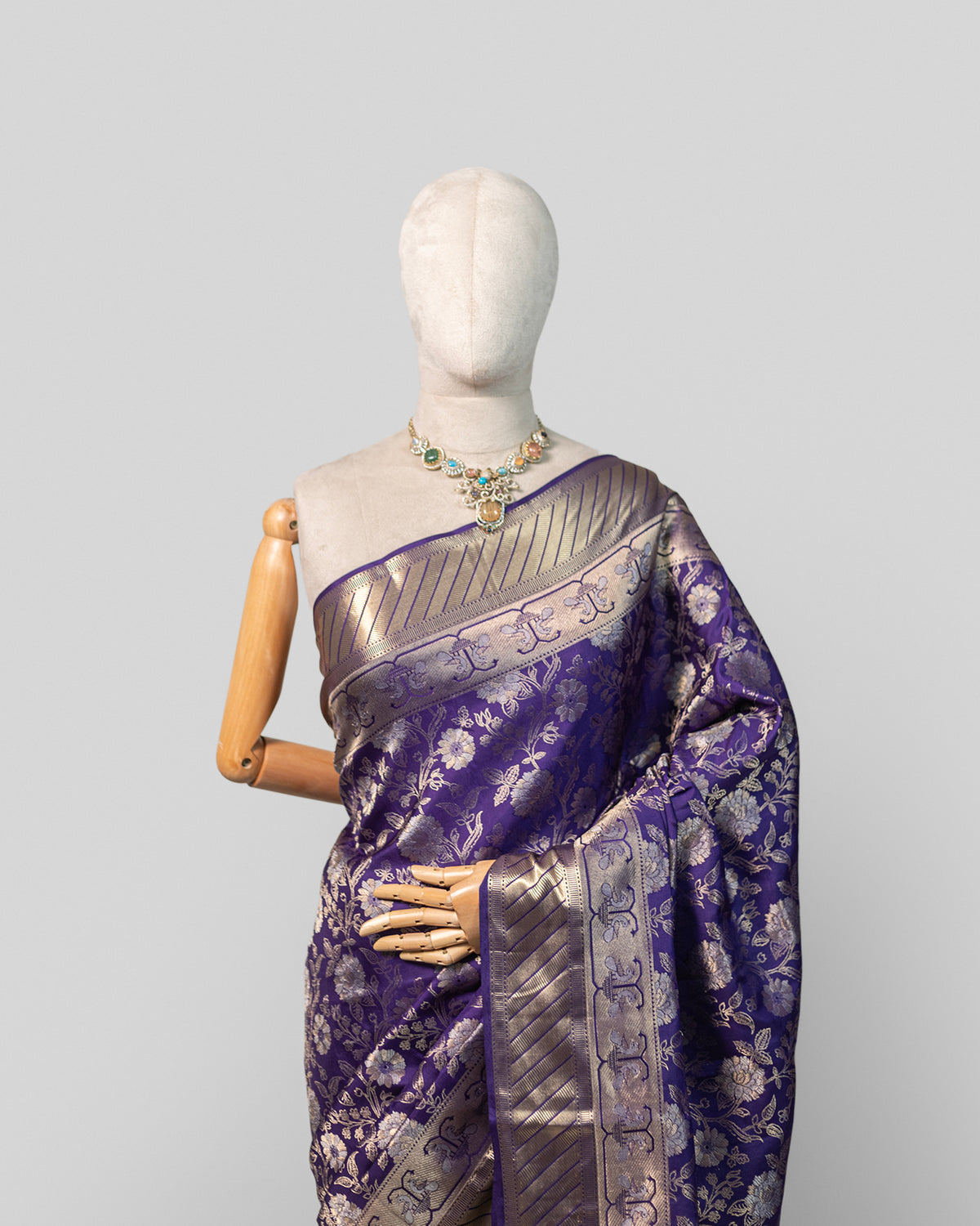 REGAL VIOLET KANJEEVARAM SILK SAREE