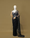 ONYX BLACK MESH SAREE