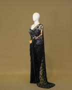 ONYX BLACK MESH SAREE