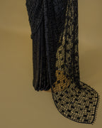ONYX BLACK MESH SAREE