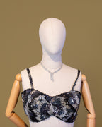 ONYX BLACK MESH SAREE