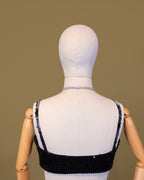 ONYX BLACK MESH SAREE