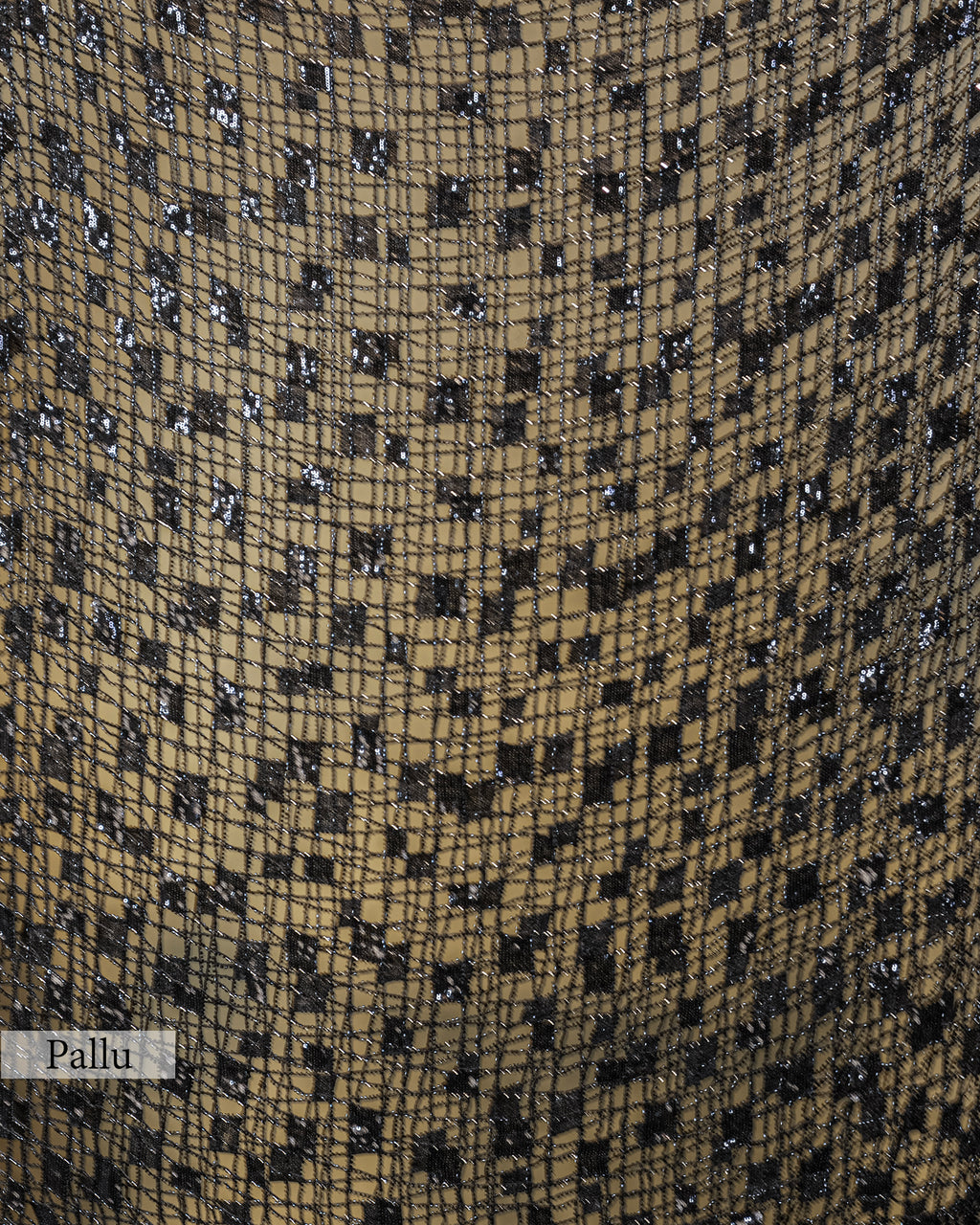 ONYX BLACK MESH SAREE