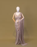 CHAMPAGNE GOLD EMBELLISHED MESH SAREE