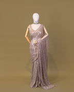 CHAMPAGNE GOLD EMBELLISHED MESH SAREE