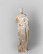 METALLIC IVORY KANJEEVARAM SILK SAREE