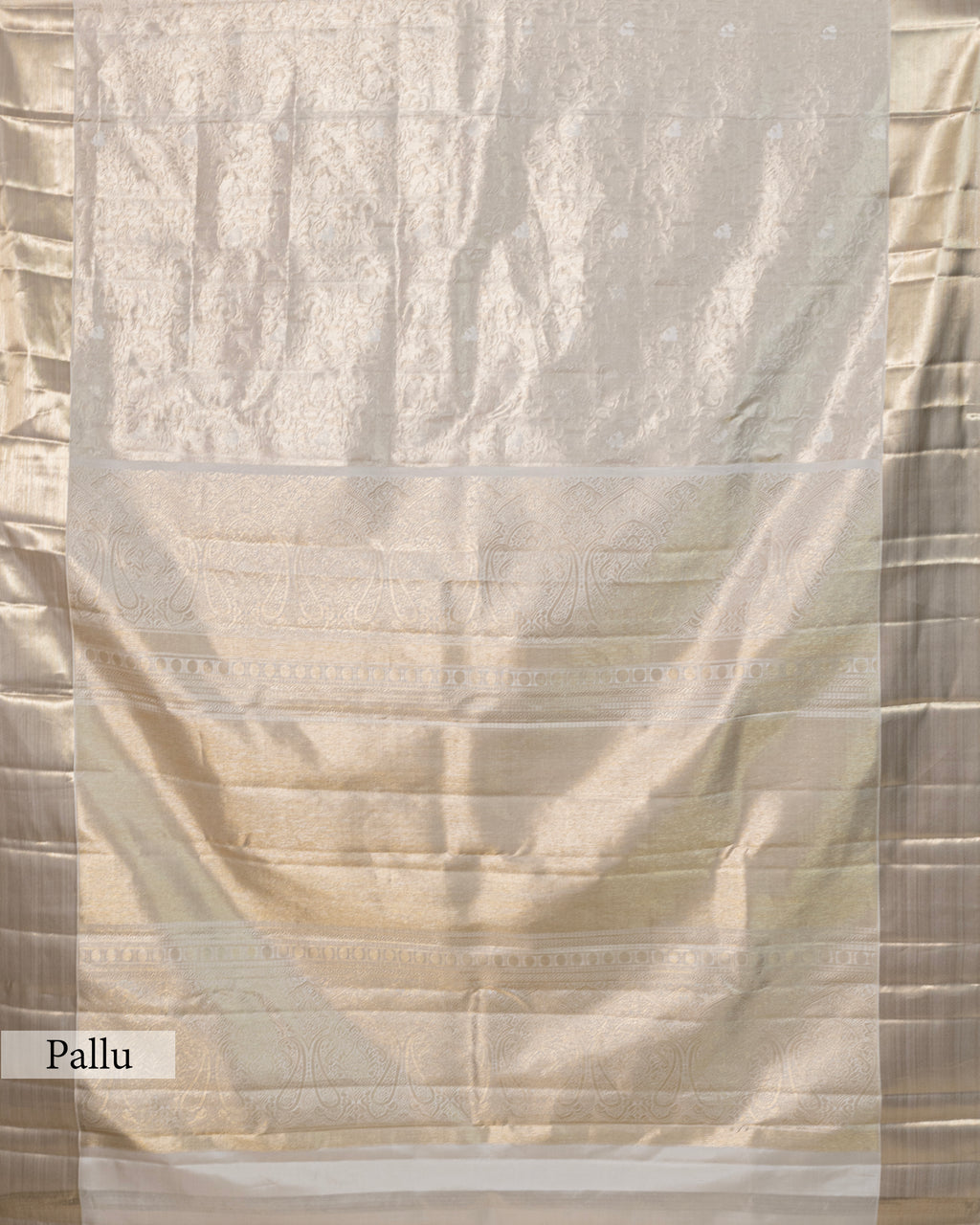 METALLIC IVORY KANJEEVARAM SILK SAREE