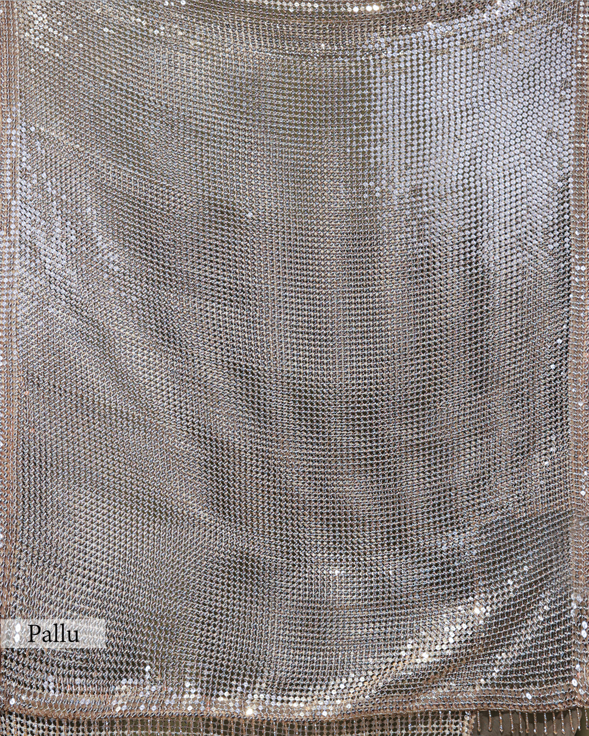 CHAMPAGNE GOLD EMBELLISHED MESH SAREE