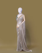 CHAMPAGNE EMBELLISHED MESH SAREE