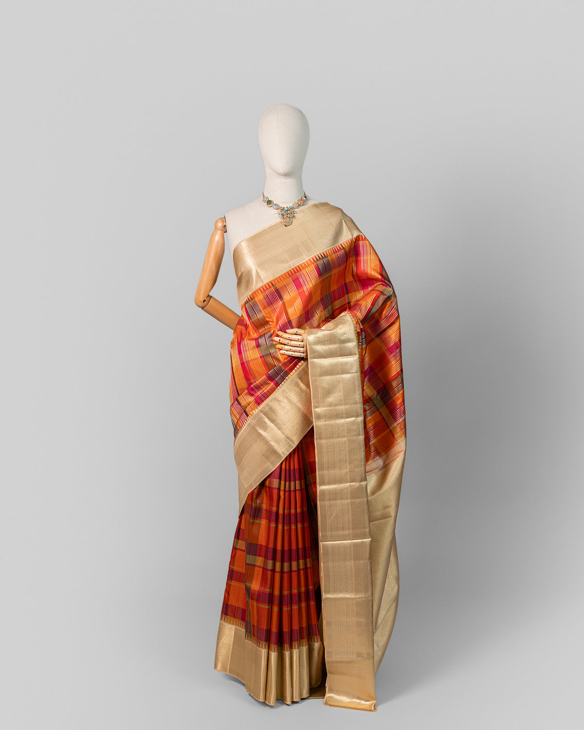 VERMILLION TERRACOTTA KANJEEVARAM SILK SAREE