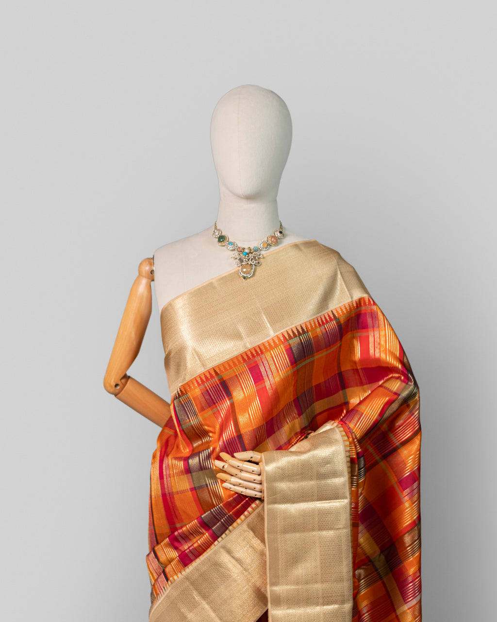 VERMILLION TERRACOTTA KANJEEVARAM SILK SAREE