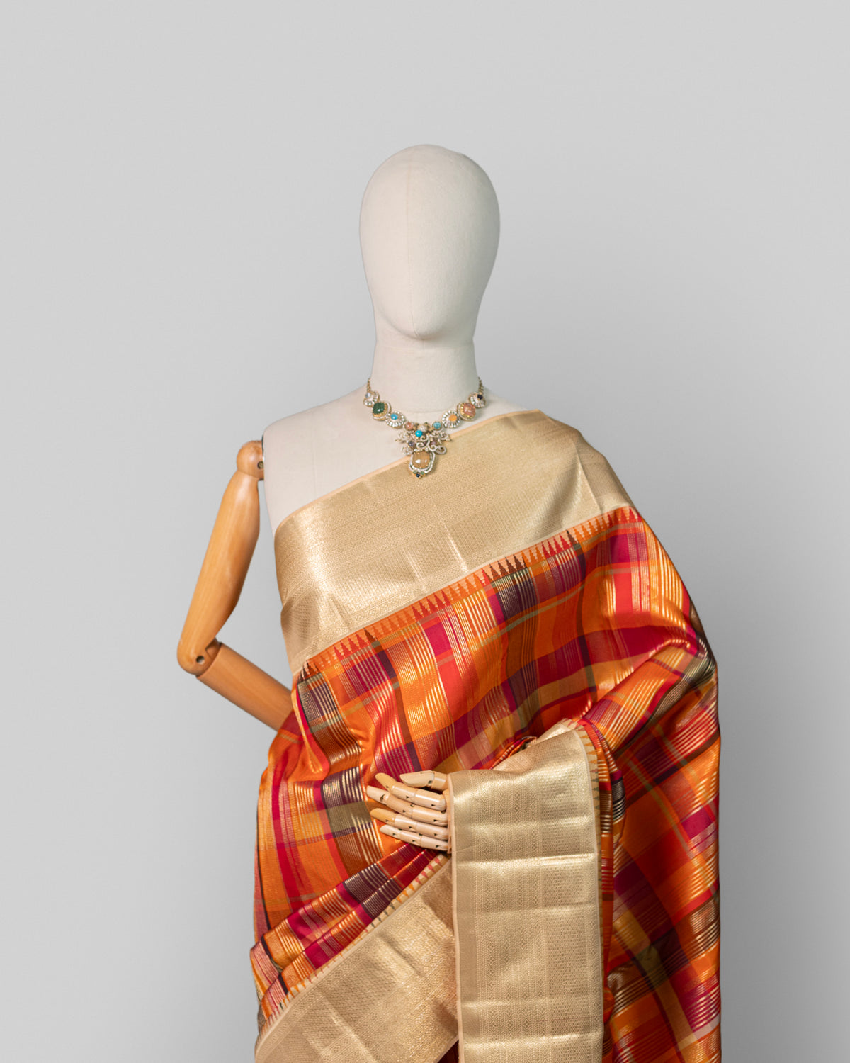 VERMILLION TERRACOTTA KANJEEVARAM SILK SAREE