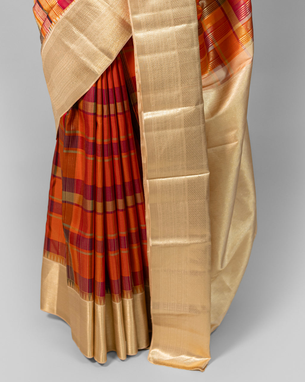 VERMILLION TERRACOTTA KANJEEVARAM SILK SAREE