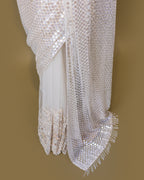 IVORY EMBELLISHED MESH SAREE