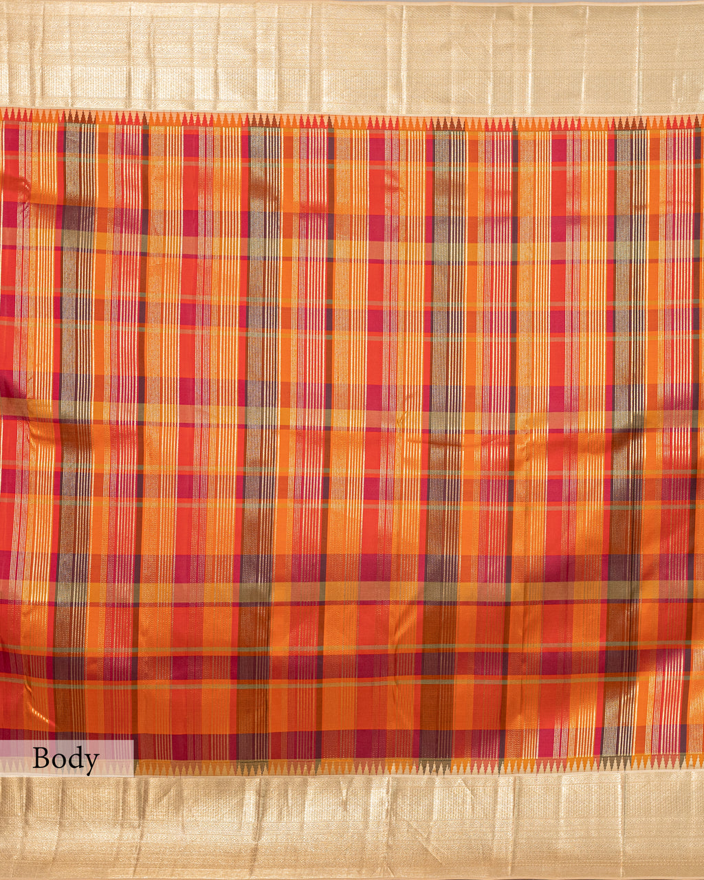 VERMILLION TERRACOTTA KANJEEVARAM SILK SAREE