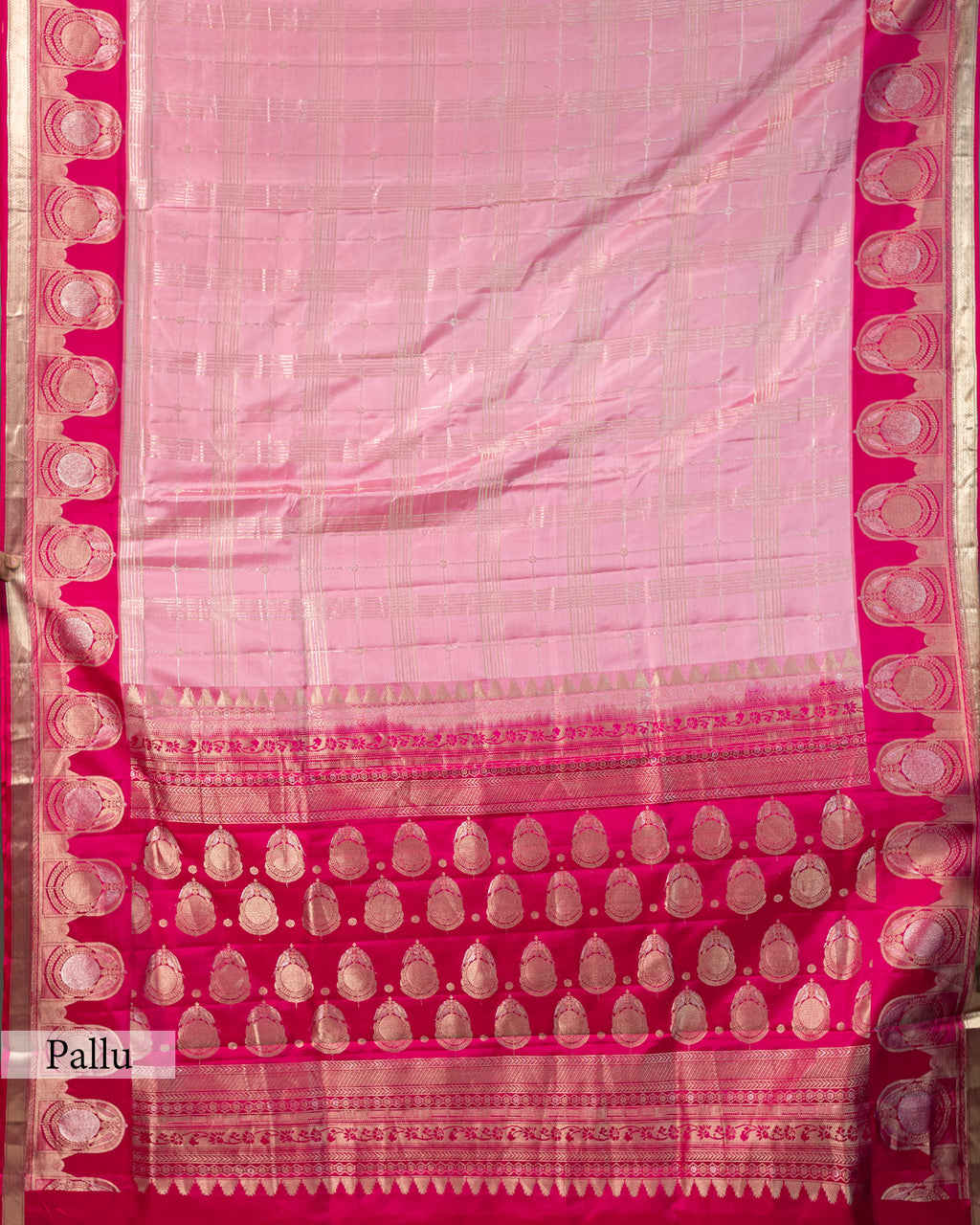 BLUSH & FUSCHIA KANJEEVARAM SILK SAREE