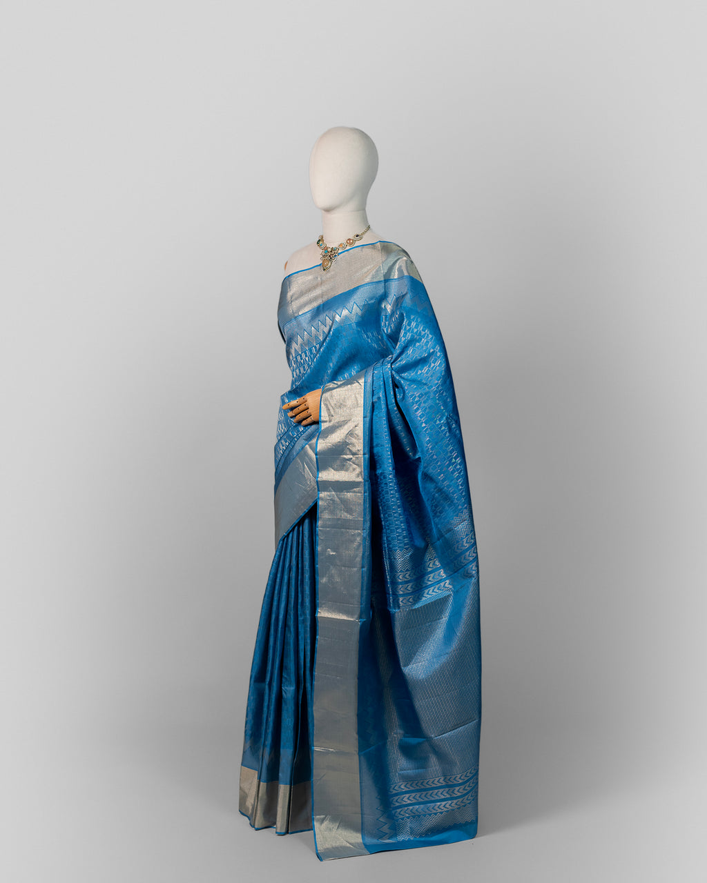 AZURE ZARI KANJEEVARAM SILK SAREE
