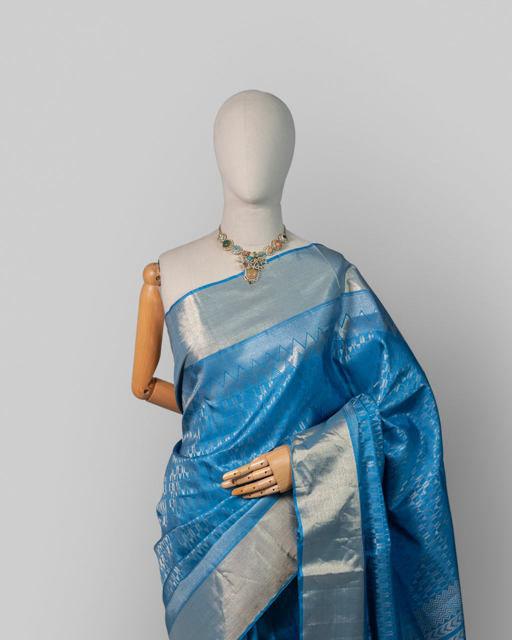 AZURE ZARI KANJEEVARAM SILK SAREE