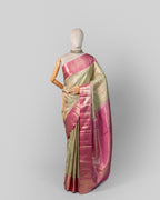 ROSE & PISTACHIO KANJEEVARAM SILK SAREE