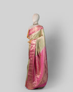 ROSE & PISTACHIO KANJEEVARAM SILK SAREE