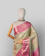 ROSE & PISTACHIO KANJEEVARAM SILK SAREE
