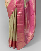 ROSE & PISTACHIO KANJEEVARAM SILK SAREE