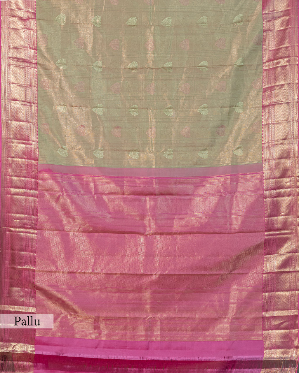 ROSE & PISTACHIO KANJEEVARAM SILK SAREE