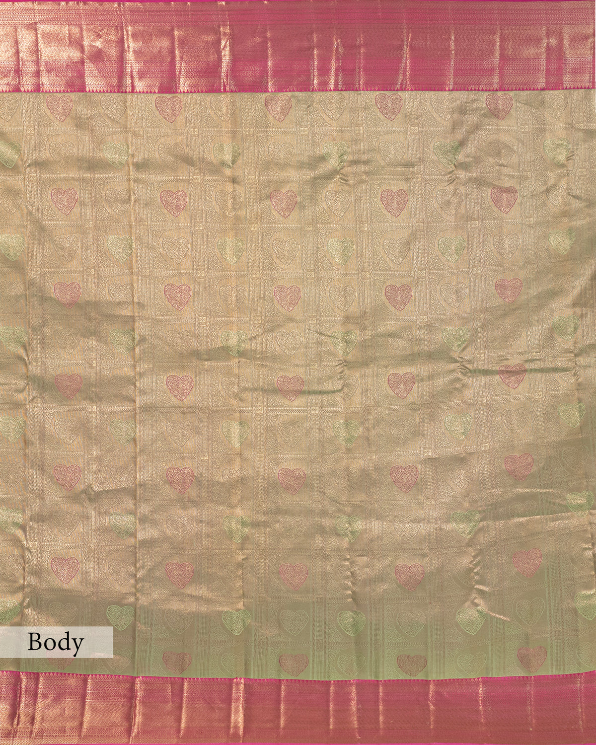 ROSE & PISTACHIO KANJEEVARAM SILK SAREE