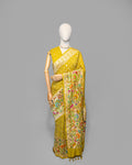 MOSS GREEN BANDHEJ WITH PAITHANI BORDER SOFT SILK SAREE