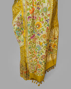 MOSS GREEN BANDHEJ WITH PAITHANI BORDER SOFT SILK SAREE
