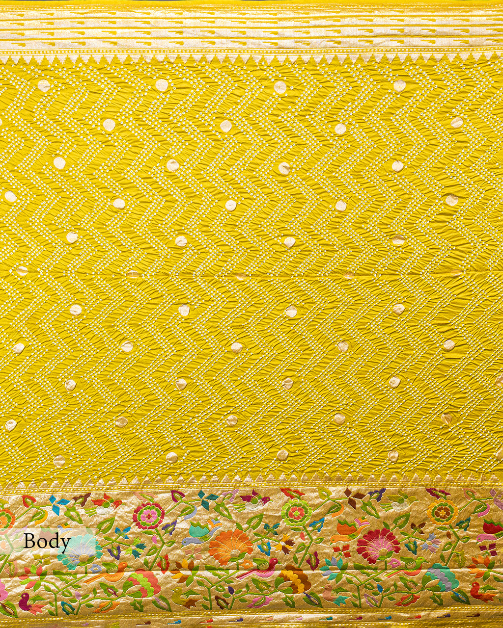 MOSS GREEN BANDHEJ WITH PAITHANI BORDER SOFT SILK SAREE