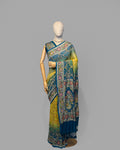 TEAL BLUE BANDHEJ WITH PAITHANI BORDER GEORGETTE SAREE