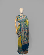 TEAL BLUE BANDHEJ WITH PAITHANI BORDER GEORGETTE SAREE