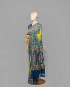 TEAL BLUE BANDHEJ WITH PAITHANI BORDER GEORGETTE SAREE