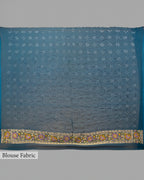 TEAL BLUE BANDHEJ WITH PAITHANI BORDER GEORGETTE SAREE