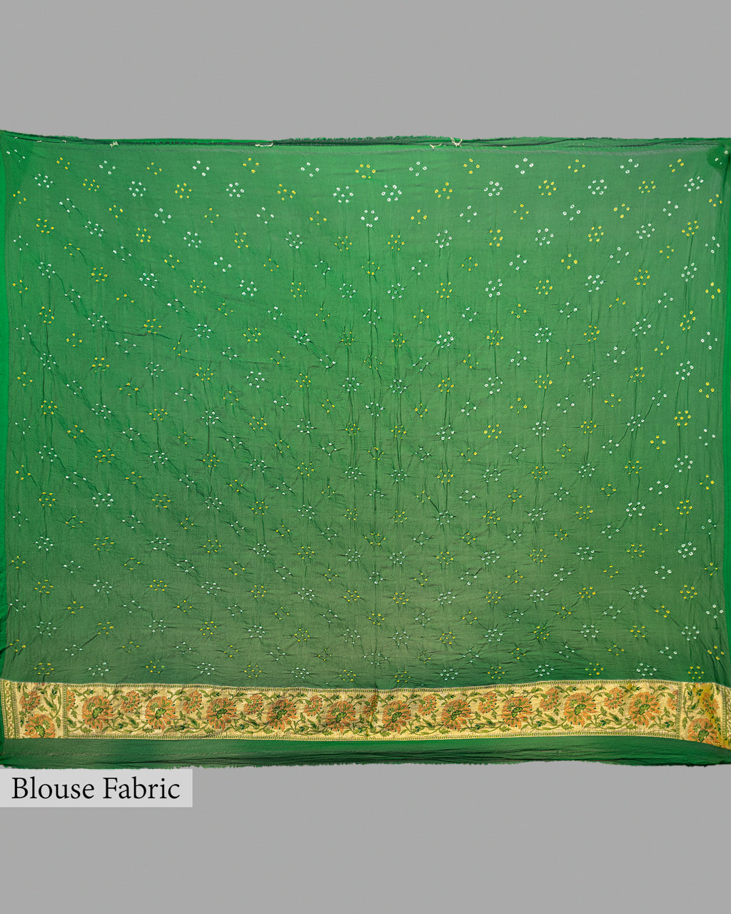 EMERALD GREEN BANDHEJ WITH MEENAKARI BORDER GEORGETTE SAREE