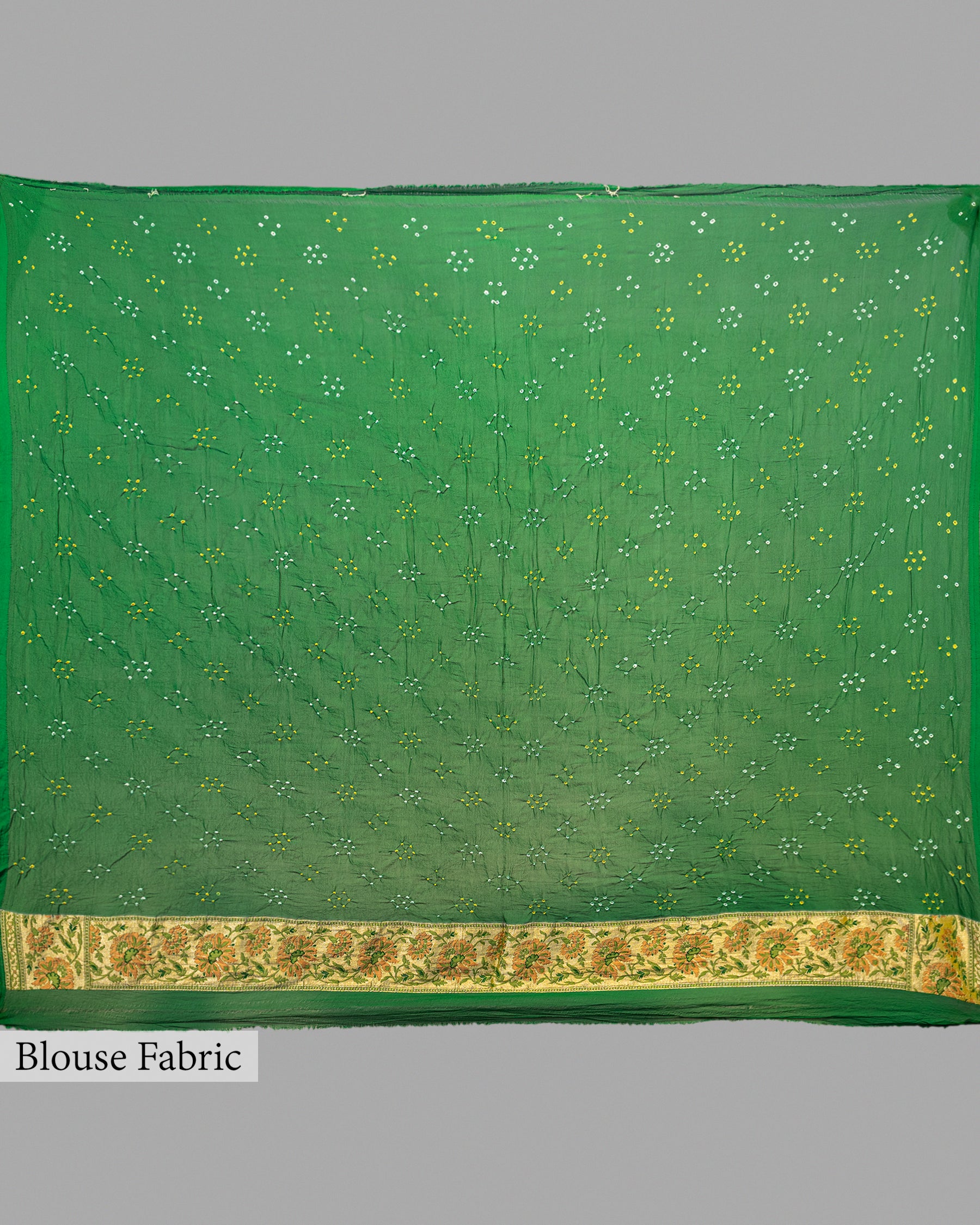 EMERALD GREEN BANDHEJ WITH MEENAKARI BORDER GEORGETTE SAREE