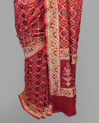 RED MEENAKARI WORK WITH PAITHANI BORDER GEORGETTE SAREE