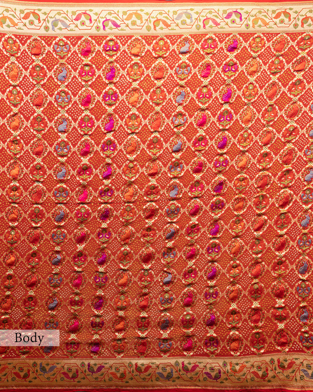 RED MEENAKARI WORK WITH PAITHANI BORDER GEORGETTE SAREE