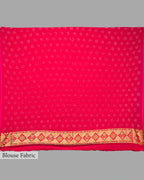 FUSCHIA MEENAKARI BANDHEJ BANARASI HANDWOVEN GEORGETTE SAREE