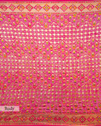 FUSCHIA MEENAKARI BANDHEJ BANARASI HANDWOVEN GEORGETTE SAREE