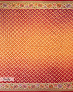 RED ORANGE TINCHOI MEENAKARI BANDHEJ BANARASI HANDWOVEN GEORGETTE  SAREE