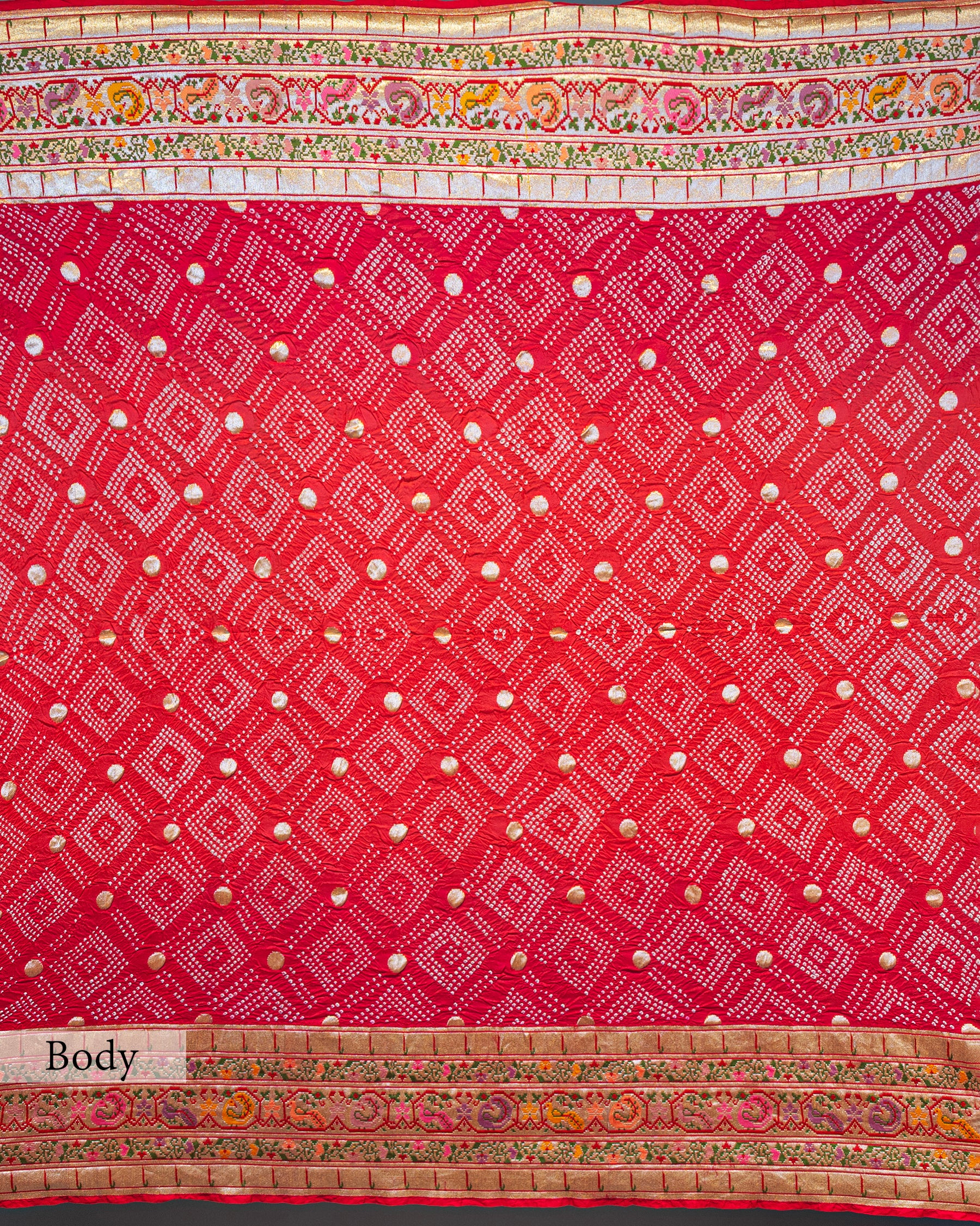 CORAL PINK BANDHEJ PAITHANI BORDER BANARASI HANDWOVEN SILK SAREE