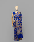 ROYAL BLUE MEENAKARI BANDHEJ BANARASI HANDWOVEN GEORGETTE SAREE