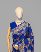 ROYAL BLUE MEENAKARI BANDHEJ BANARASI HANDWOVEN GEORGETTE SAREE