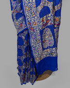 ROYAL BLUE MEENAKARI BANDHEJ BANARASI HANDWOVEN GEORGETTE SAREE