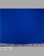 ROYAL BLUE MEENAKARI BANDHEJ BANARASI HANDWOVEN GEORGETTE SAREE