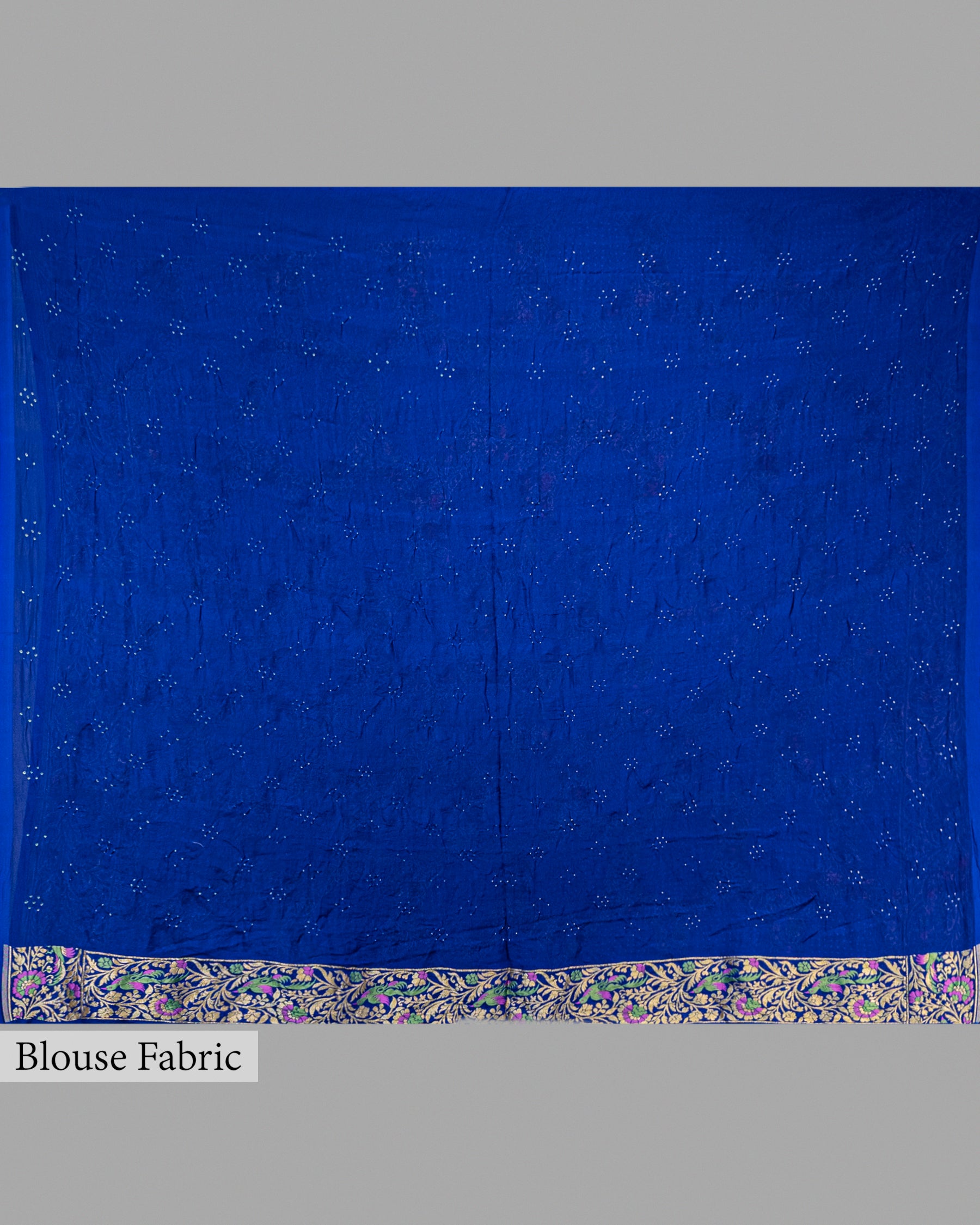 ROYAL BLUE MEENAKARI BANDHEJ BANARASI HANDWOVEN GEORGETTE SAREE