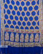 ROYAL BLUE MEENAKARI BANDHEJ BANARASI HANDWOVEN GEORGETTE SAREE
